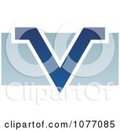 Clipart Blue V Over A Blue Bar Logo Royalty Free Vector Illustration