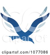 Poster, Art Print Of Blue Bird Letter V Logo