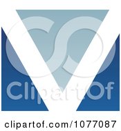 Clipart Blue And White Letter V Logo Royalty Free Vector Illustration