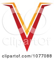Clipart Red And Orange Letter V Logo Royalty Free Vector Illustration