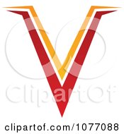 Poster, Art Print Of Red And Orange Letter V Logo