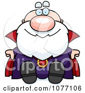 Clipart Sitting Bald Wizard Royalty Free Vector Illustration