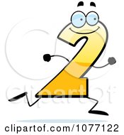 Clipart Running Yellow Number Two Royalty Free Vector Illustration