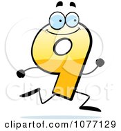 Clipart Running Yellow Number Nine Royalty Free Vector Illustration