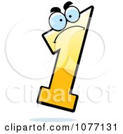 Clipart Mad Yellow Number One Royalty Free Vector Illustration