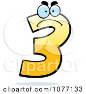 Clipart Mad Yellow Number Three Royalty Free Vector Illustration