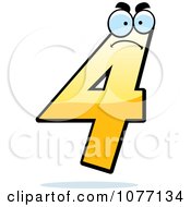 Clipart Mad Yellow Number Four Royalty Free Vector Illustration by Cory Thoman