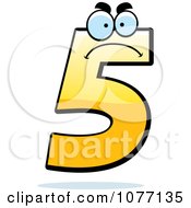 Clipart Mad Yellow Number Five Royalty Free Vector Illustration by Cory Thoman