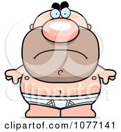 Clipart Mad Bald Man In Underwear Royalty Free Vector Illustration