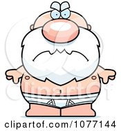 Clipart Mad Senior Bald Man In Underwear Royalty Free Vector Illustration