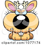 Clipart Cute Jackalope With A Mad Expression Royalty Free Vector Illustration