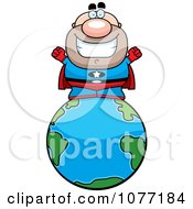 Poster, Art Print Of Bald Super Hero On The Earth