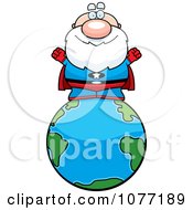 Poster, Art Print Of Bald Super Senior Man On The Globe