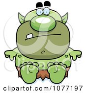 Clipart Sitting Goblin Royalty Free Vector Illustration