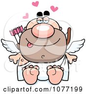 Clipart Sitting Valentines Day Cupid Royalty Free Vector Illustration