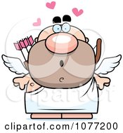 Clipart Surprised Valentines Day Cupid Royalty Free Vector Illustration