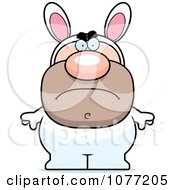 Clipart Mad Man In An Easter Bunny Costume Royalty Free Vector Illustration
