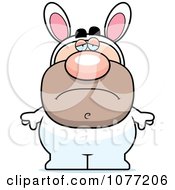 Clipart Sad Man In An Easter Bunny Costume Royalty Free Vector Illustration