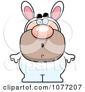 Clipart Shocked Man In An Easter Bunny Costume Royalty Free Vector Illustration