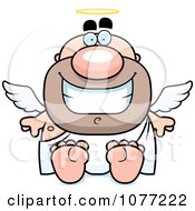Clipart Sitting Angel Man Royalty Free Vector Illustration