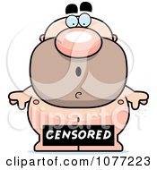 Clipart Censored Sign Over A Nude Man Royalty Free Vector Illustration