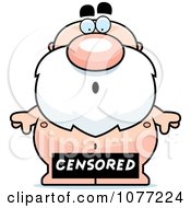 Clipart Censored Sign Over A Nude Man With A Beard Royalty Free Vector Illustration