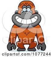 Clipart Smiling Orangutan Monkey Royalty Free Vector Illustration