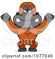 Clipart Mad Orangutan Monkey Royalty Free Vector Illustration