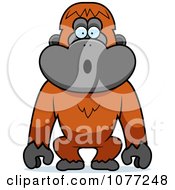 Clipart Shocked Orangutan Monkey Royalty Free Vector Illustration