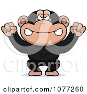 Clipart Mad Chimp Monkey Royalty Free Vector Illustration