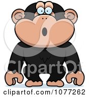 Clipart Shocked Chimp Monkey Royalty Free Vector Illustration