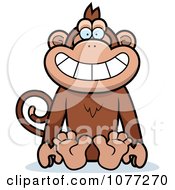 Clipart Sitting Monkey Royalty Free Vector Illustration