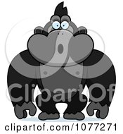 Clipart Shocked Gorilla Monkey Royalty Free Vector Illustration