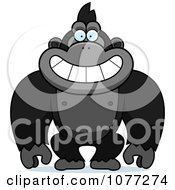 Clipart Smiling Gorilla Monkey Royalty Free Vector Illustration