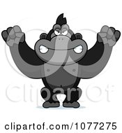Clipart Mad Gorilla Monkey Royalty Free Vector Illustration