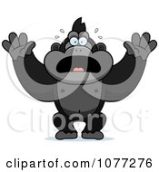 Clipart Panicking Gorilla Monkey Royalty Free Vector Illustration