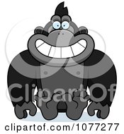 Clipart Sitting Gorilla Monkey Royalty Free Vector Illustration