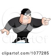 Clipart Pointing Male Robber In Black Royalty Free Vector Illustration