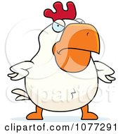 Clipart Mad White Rooster Royalty Free Vector Illustration