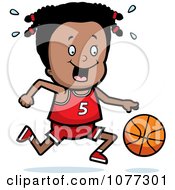 Poster, Art Print Of Black Basketball Girl Dribbling A Ball