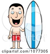 Clipart Summer Man With A Surf Board Royalty Free Vector Illustration by Cory Thoman