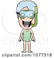 Poster, Art Print Of Senior Granny Woman In Snorkel Gear
