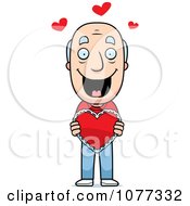 Poster, Art Print Of Sweet Grandpa Holding A Valentine Heart