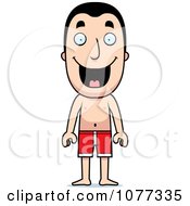Clipart Summer Man In Swim Trunks Royalty Free Vector Illustration