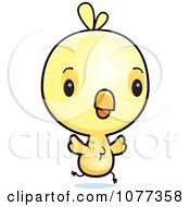 Clipart Cute Baby Yellow Chick Running Royalty Free Vector Illustration