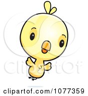 Clipart Cute Baby Yellow Chick Flying Royalty Free Vector Illustration