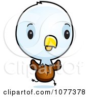 Clipart Cute Baby Bald American Eagle Chick Running Royalty Free Vector Illustration
