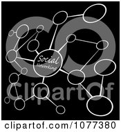 Poster, Art Print Of Black And White Social Networking Diagram With Blank Bubbles