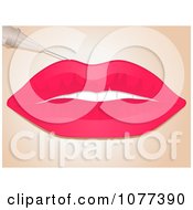 Clipart Needle Injecting Collagen Filler Into A Womans Lips Royalty Free Vector Illustration by elaineitalia