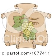 Poster, Art Print Of Green Grapes On A Scroll